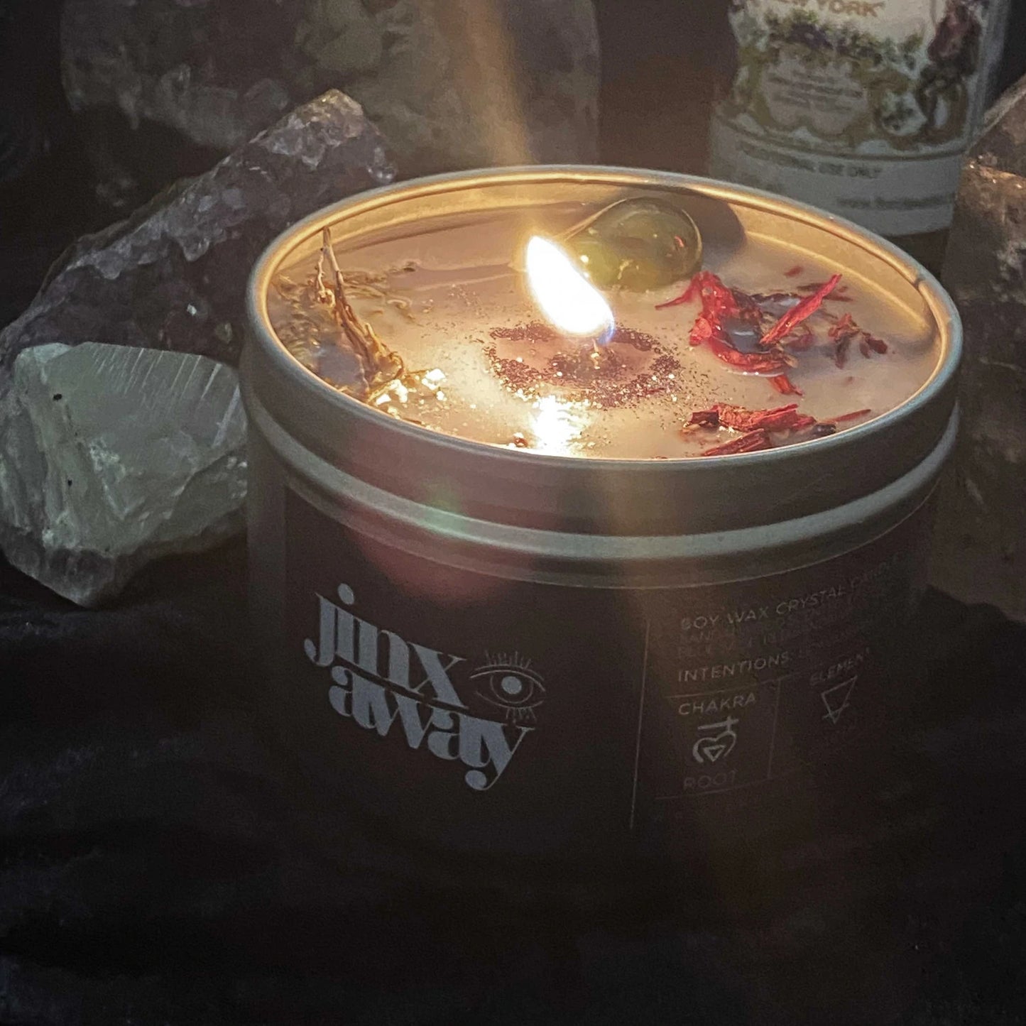Jinx Away Crystal Candle