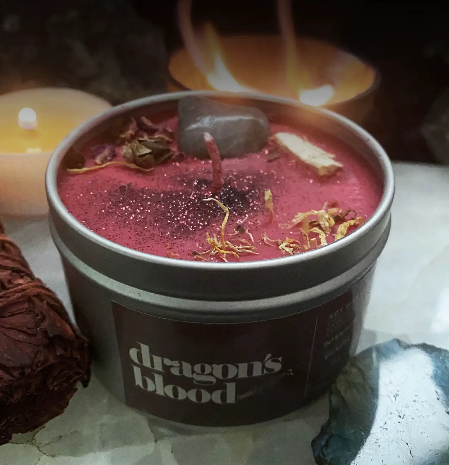 Dragon’s Blood Crystal Candle