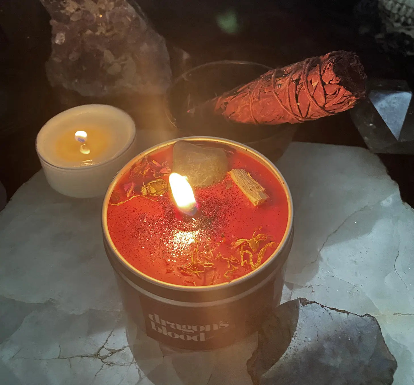 Dragon’s Blood Crystal Candle