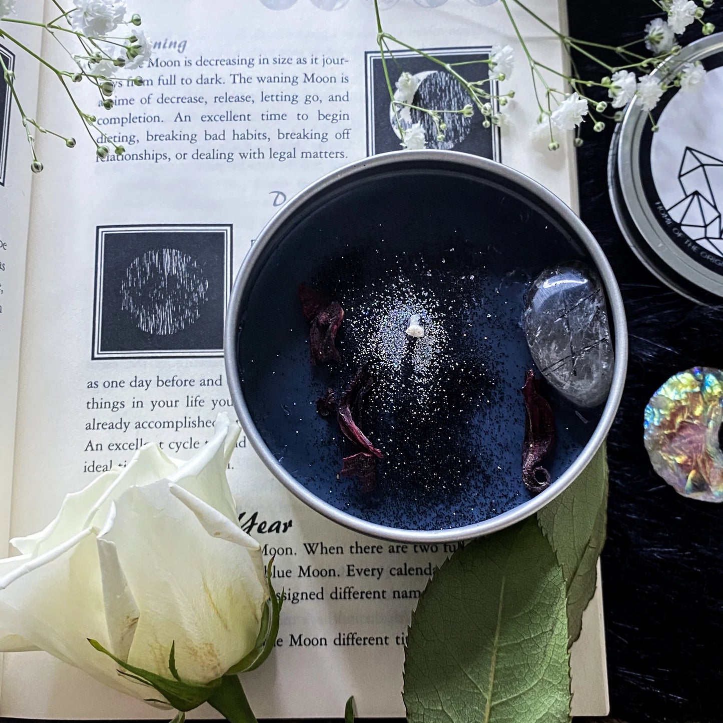 New Moon Crystal Candle